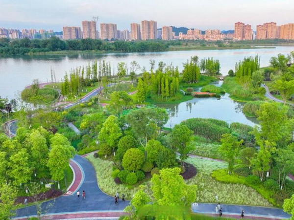 九莲洲生态湿地公园建设完成